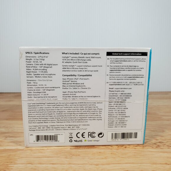 iLuv mySight Wi-Fi Cloud-Based 2K Video Camera Smart Detection for Security NIB - Picture 5 of 5